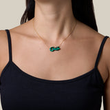 Green عشق Necklace  - Yellow Gold