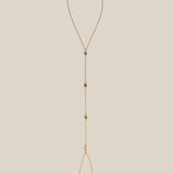 Rainbow Hand Chain  - Yellow Gold