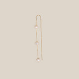 Three Pearls Earring  - Yellow Gold