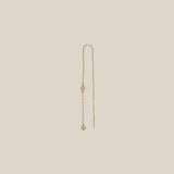 Two Zircon Earring  - Yellow Gold