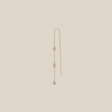 Three Zircon Earring  - Yellow Gold