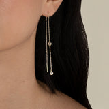 Two Zircon Earring  - Yellow Gold