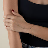 Rainbow Hand Chain  - Yellow Gold