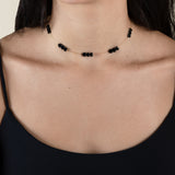 Grey Hearts Choker  - Yellow Gold