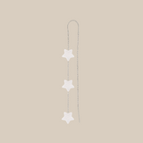 Three White Stars Earring- White Gold