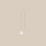 One White Star Earring- White Gold