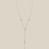 White Golden Stars Y Necklace