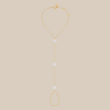 White Stars Hand Chain  - Yellow Gold