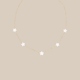 White Stars Choker  - Yellow Gold