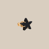 Grey Star Stud Earring - Yellow Gold