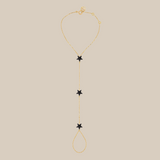 Grey Stars Hand Chain  - Yellow Gold