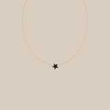 One Grey Star Choker  - Yellow Gold