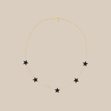 Grey Stars Choker  - Yellow Gold