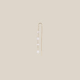 Two White Stars Two Pearls Earring  - Yellow Gold