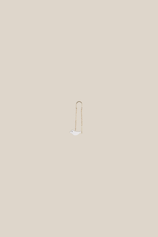 White Bird Earring