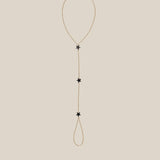 Grey Stars Hand Chain  - Yellow Gold