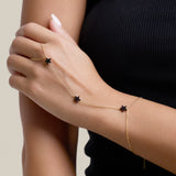 Grey Stars Hand Chain  - Yellow Gold