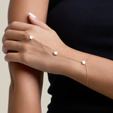 White Stars Hand Chain  - Yellow Gold