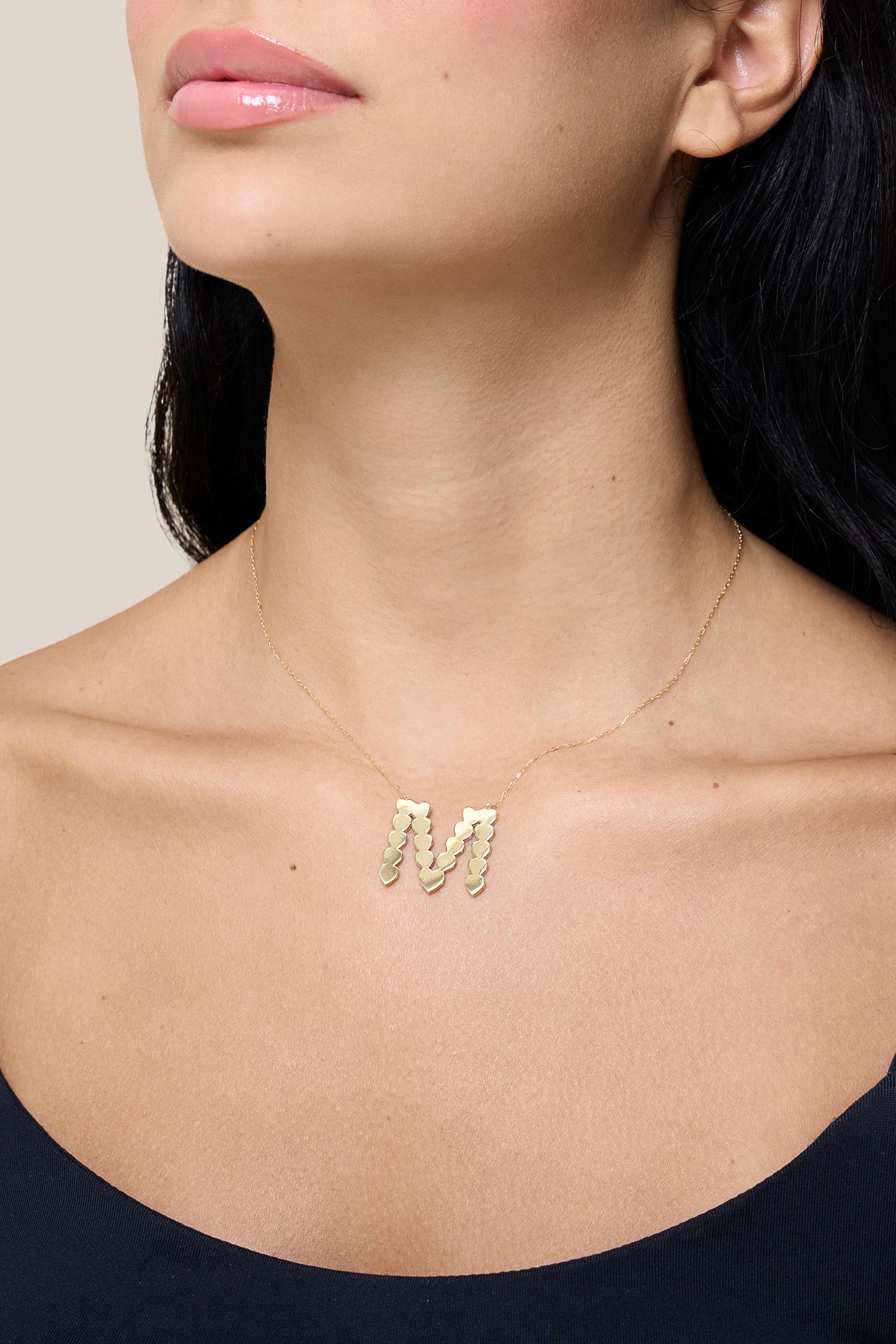 Initial Hearts Necklaces - Yellow Gold