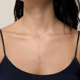 Enamel Initial and Zircon Necklace