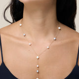Multi-Color Pearls Necklace - Yellow Gold