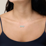 Blue عشق Adore Necklace - Yellow Gold