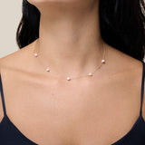 Pink Beads Choker - Yellow Gold