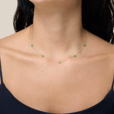 Green Beads Choker - Yellow Gold