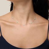 Blue Beads Choker - Yellow Gold