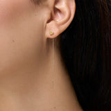 Long Heart Earring - Yellow Gold