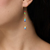Multicolor Beads Earring - Yellow Gold