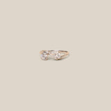 Two Zircon Ring - White Gold