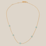 Blue Beads Choker - Yellow Gold
