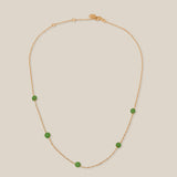 Green Beads Choker - Yellow Gold