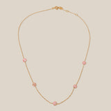 Pink Beads Choker - Yellow Gold