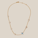 Pearls and Flower Eye Choker - Yellow Gold