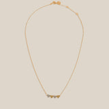 Four White and Yellow Gold Hearts Necklace
