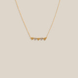 Five White and Yellow Gold Hearts Necklace