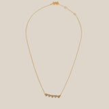 Five White and Yellow Gold Hearts Necklace