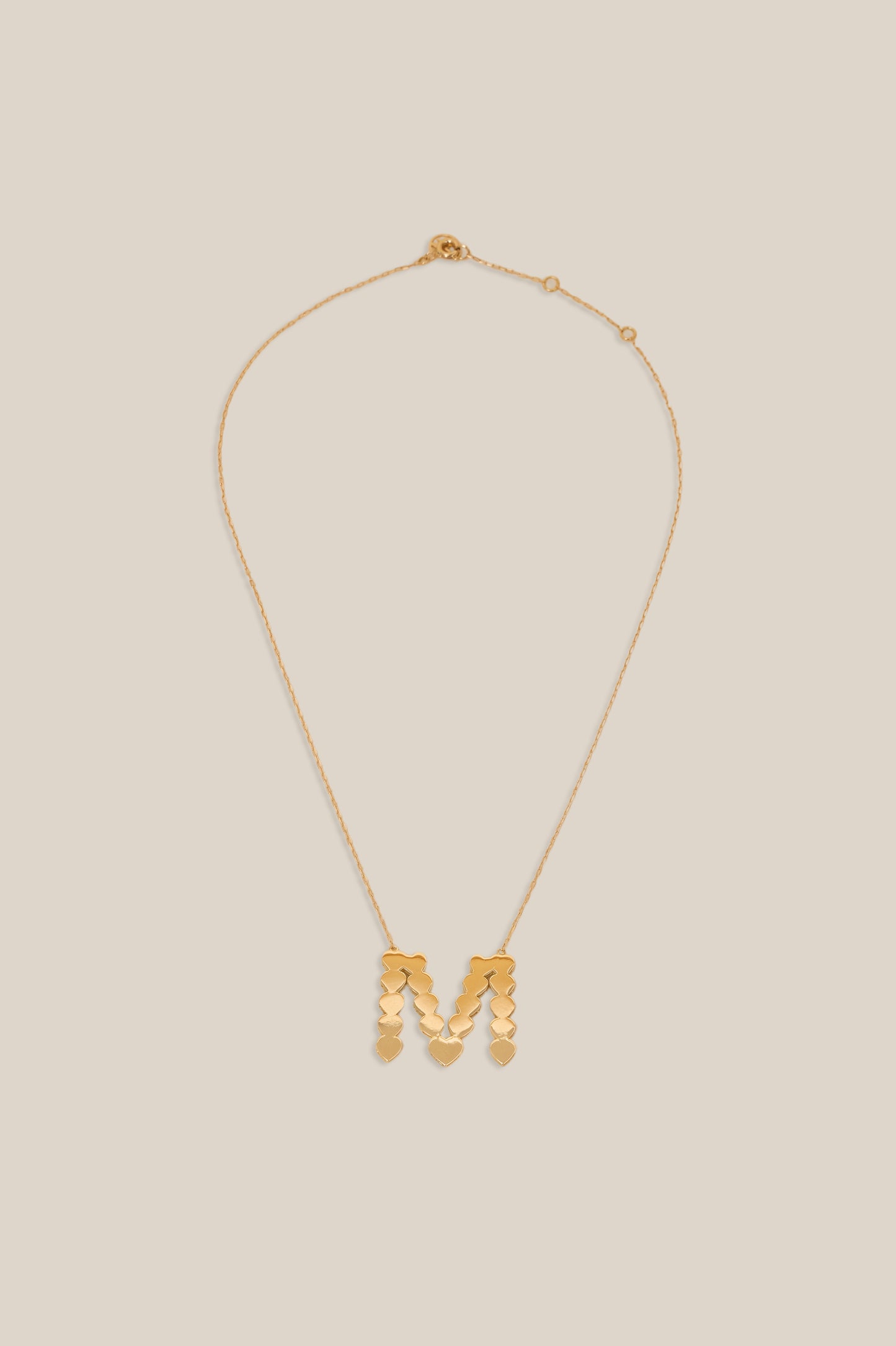 Initial Hearts Necklaces - Yellow Gold