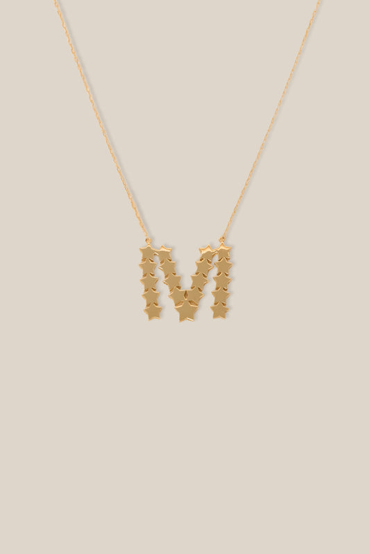 Initial Stars Necklaces - Yellow Gold
