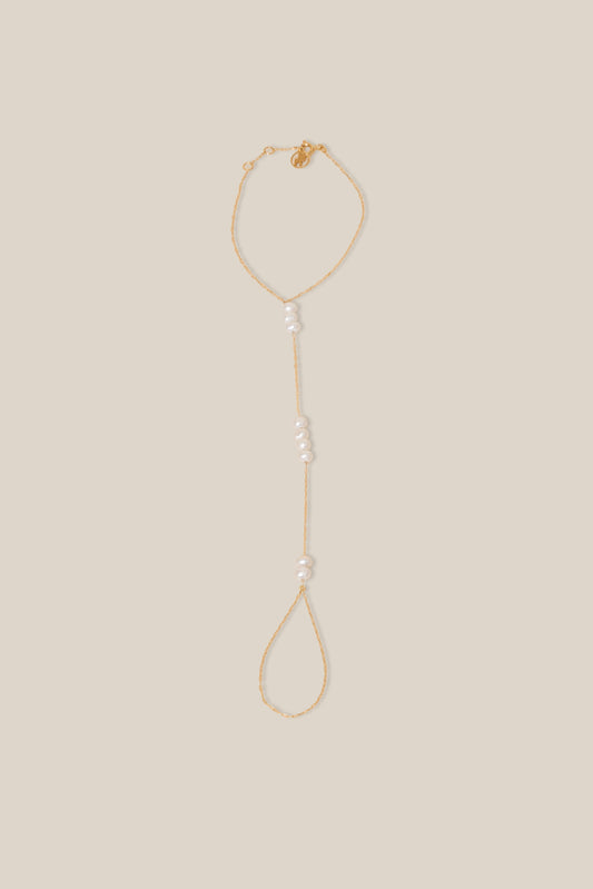 Many Pearl Hand Chain  - Yellow Gold