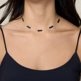 Grey Hearts Choker  - White Gold