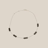 Grey Hearts Choker  - White Gold