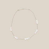 White Hearts Choker  - White Gold