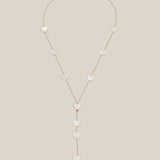 White Hearts Long Necklace  - White Gold
