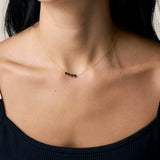 Four White and Yellow Gold Stars Necklace