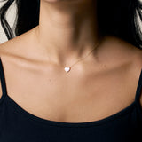 Enamel Pink Heart - Yellow Gold