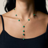 Green Hearts Necklace - Yellow Gold