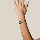Palm Bracelet Green - Yellow Gold